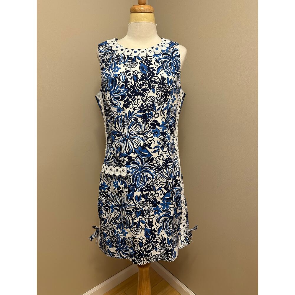 NWT Lilly Pulitzer Mila Stretch Shift Dress Low Tide Navy Pandarama Sz 12 - Picture 2 of 7